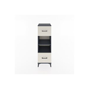 Hyperion Dolap 2 Raflı 2 Çekmeceli 44x44x134 Antrasit-aytaşı