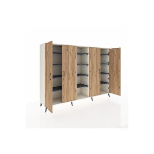 Hyperion Dolap 12 Raflı 4 Kapaklı 220x44x163 Aytaşı-çam/antrasit