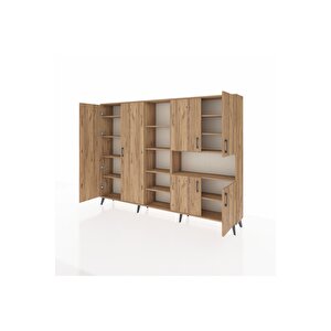 Arges Dolap 13 Raflı 6 Kapaklı 220x30x163 Çam-çam