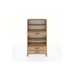Arges Dolap 4 Raflı 3 Çekmeceli 88x30x163 Çam-çam