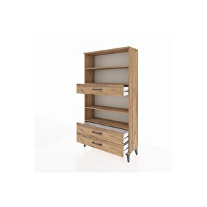 Arges Dolap 4 Raflı 3 Çekmeceli 88x30x163 Çam-çam