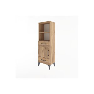 Arges Dolap 3 Raflı 2 Çekmeceli Tek Kapaklı 44x30x134 Çam-çam