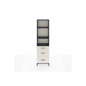 Arges Dolap 3 Raflı 3 Çekmeceli 60x30x221 Antrasit-aytaşı