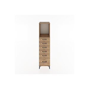Hyperion Dolap Tek Raflı 6 Çekmeceli 44x44x182 Çam-çam