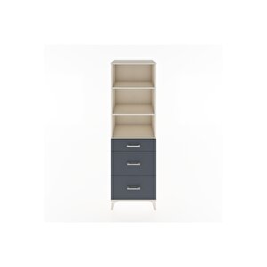 Hyperion Dolap 3 Raflı 3 Çekmeceli 60x44x195 Aytaşı-antrasit