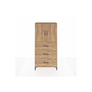 Arges Dolap 2 Raflı 3 Çekmeceli 2 Kapaklı 88x30x182 Çam-çam