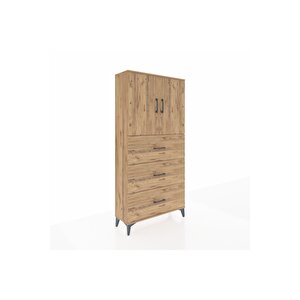 Arges Dolap 2 Raflı 3 Çekmeceli 2 Kapaklı 88x30x182 Çam-çam
