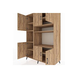 Kronos Dolap 9 Raflı 6 Kapaklı 132x59x195 Çam-çam/çam