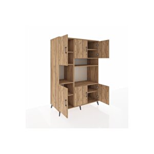 Kronos Dolap 9 Raflı 6 Kapaklı 132x59x195 Çam-çam/çam