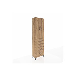 Arges Dolap 2 Raflı 5 Çekmeceli Tek Askılı 60x30x221 Çam-çam