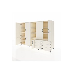 Kronos Dolap 11 Raflı 3 Çekmeceli 7 Kapaklı 220x59x163 Aytaşı-aytaşı