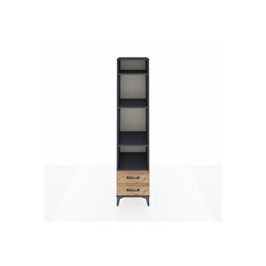 Hyperion Dolap 4 Raflı 2 Çekmeceli 44x44x195 Antrasit-çam