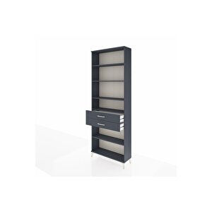 Arges Dolap 5 Raflı 2 Çekmeceli 88x30x243 Antrasit-antrasit