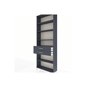Arges Dolap 5 Raflı 2 Çekmeceli 88x30x243 Antrasit-antrasit