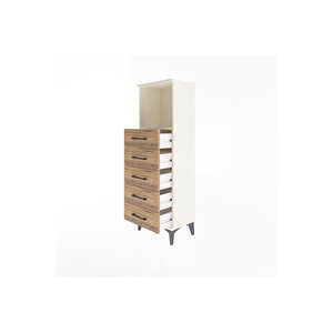 Arges Dolap Tek Raflı 5 Çekmeceli 44x30x134 Aytaşı-çam