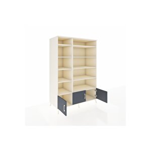 Kronos Dolap 10 Raflı 3 Kapaklı 132x59x195 Aytaşı-antrasit/aytaşı