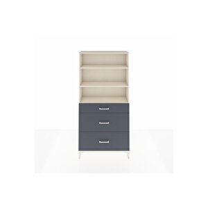 Arges Dolap 3 Raflı 3 Çekmeceli 88x30x182 Aytaşı-antrasit