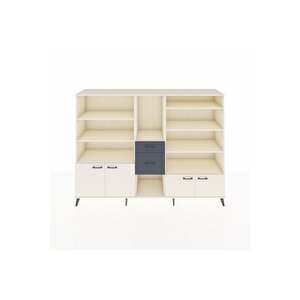 Hyperion Dolap 10 Raflı 2 Çekmeceli 4 Kapaklı 220x44x163 Aytaşı-aytaşı/antrasit