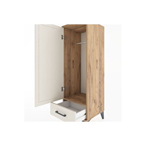 Hyperion Dolap Tek Raflı Tek Çekmeceli Tek Askılı 44x44x134 Çam-aytaşı