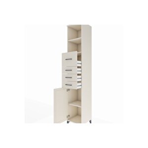 Hyperion Dolap 3 Raflı 4 Çekmeceli Tek Kapaklı 44x44x243 Aytaşı-aytaşı