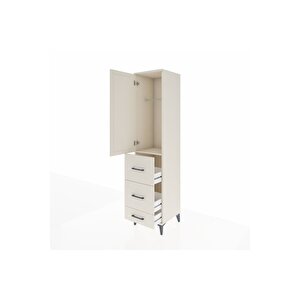 Hyperion Dolap Tek Raflı 3 Çekmeceli Tek Askılı 44x44x195 Aytaşı-aytaşı