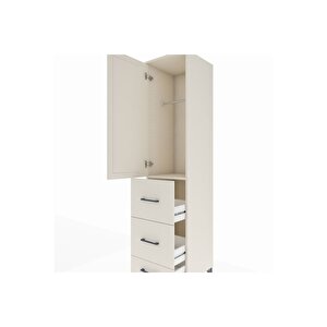 Hyperion Dolap Tek Raflı 3 Çekmeceli Tek Askılı 44x44x195 Aytaşı-aytaşı