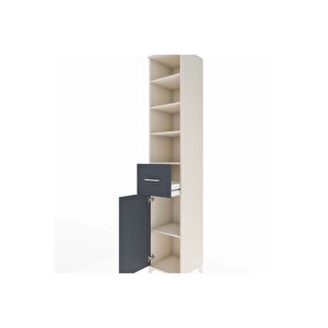 Hyperion Dolap 5 Raflı Tek Çekmeceli Tek Kapaklı 44x44x243 Aytaşı-antrasit