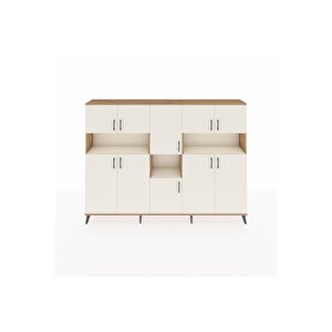 Arges Dolap 14 Raflı 10 Kapaklı 220x30x163 Çam-aytaşı