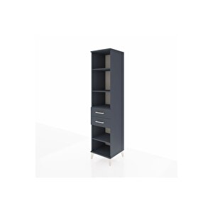 Hyperion Dolap 4 Raflı 2 Çekmeceli 44x44x195 Antrasit-antrasit