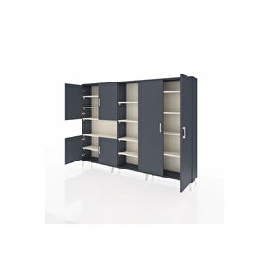 Arges Dolap 13 Raflı 6 Kapaklı 220x30x163 Antrasit-antrasit/aytaşı