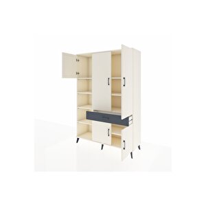 Hyperion Dolap 8 Raflı Tek Çekmeceli 5 Kapaklı 132x44x195 Aytaşı-aytaşı/antrasit