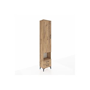 Arges Dolap 5 Raflı 2 Çekmeceli Tek Kapaklı 44x30x221 Çam-çam