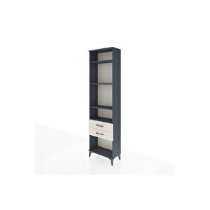 Arges Dolap 4 Raflı 2 Çekmeceli 60x30x221 Antrasit-aytaşı