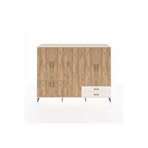 Hyperion Dolap 12 Raflı 2 Çekmeceli 7 Kapaklı 220x44x163 Aytaşı-çam/aytaşı