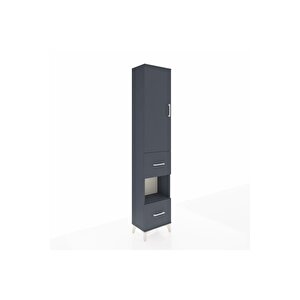 Arges Dolap 3 Raflı 2 Çekmeceli Tek Askılı 44x30x221 Antrasit-antrasit