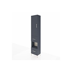 Arges Dolap 3 Raflı 2 Çekmeceli Tek Askılı 44x30x221 Antrasit-antrasit