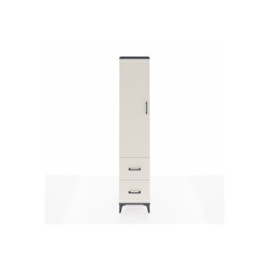 Arges Dolap 2 Raflı 2 Çekmeceli Tek Askılı 44x30x221 Antrasit-aytaşı