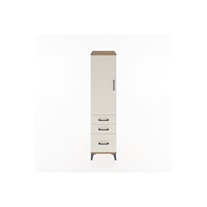 Hyperion Dolap 2 Raflı 3 Çekmeceli Tek Kapaklı 44x44x182 Çam-aytaşı