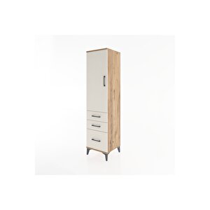 Hyperion Dolap 2 Raflı 3 Çekmeceli Tek Kapaklı 44x44x182 Çam-aytaşı