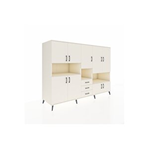Kronos Dolap 13 Raflı 3 Çekmeceli 9 Kapaklı 220x59x163 Aytaşı-aytaşı
