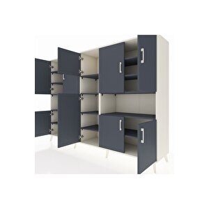 Hyperion Dolap 14 Raflı 10 Kapaklı 220x44x163 Aytaşı-antrasit