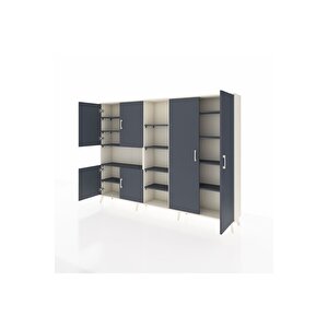 Arges Dolap 13 Raflı 6 Kapaklı 220x30x163 Aytaşı-antrasit