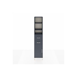 Arges Dolap 4 Raflı 2 Çekmeceli Tek Kapaklı 44x30x221 Antrasit-antrasit