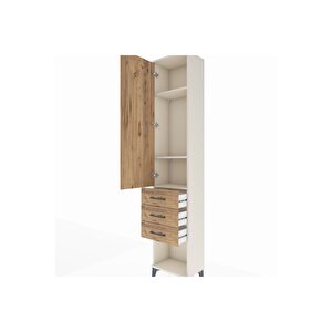 Arges Dolap 3 Raflı 3 Çekmeceli Tek Kapaklı 44x30x221 Aytaşı-çam