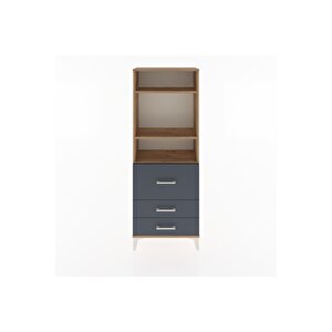 Arges Dolap 3 Raflı 3 Çekmeceli 60x30x163 Çam-antrasit