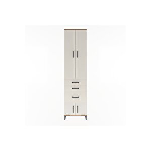 Arges Dolap 3 Raflı 3 Çekmeceli 4 Kapaklı 60x30x243 Çam-aytaşı