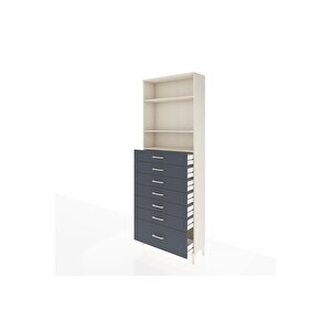 Arges Dolap 3 Raflı 7 Çekmeceli 88x30x243 Aytaşı-antrasit