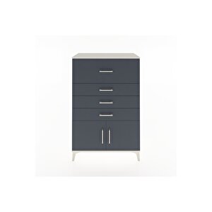 Hyperion Dolap 4 Çekmeceli 2 Kapaklı 88x44x134 Aytaşı-antrasit