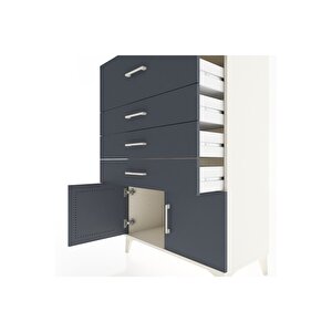 Hyperion Dolap 4 Çekmeceli 2 Kapaklı 88x44x134 Aytaşı-antrasit