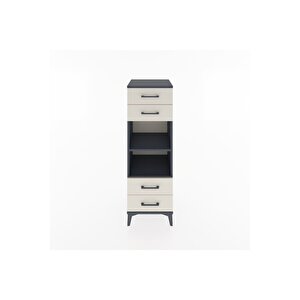 Hyperion Dolap 2 Raflı 4 Çekmeceli 44x44x134 Antrasit-aytaşı